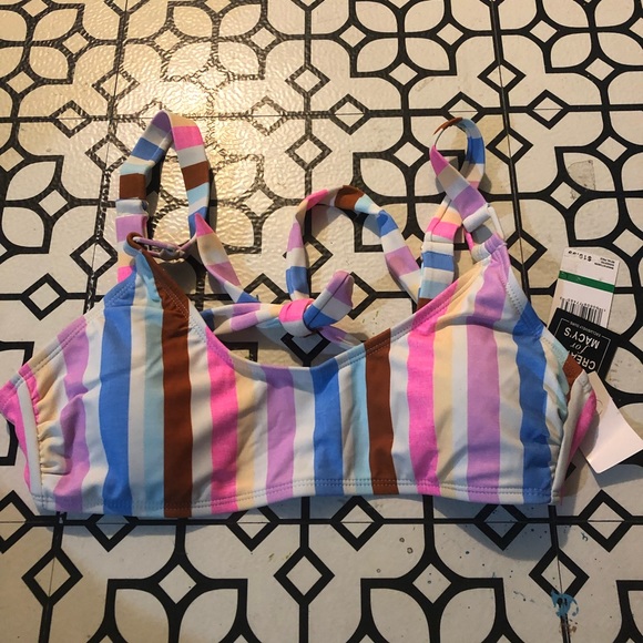 CALIFORNIA WAVES Juniors' Ring Bralette Bikini Top-US Size L - Picture 3 of 5